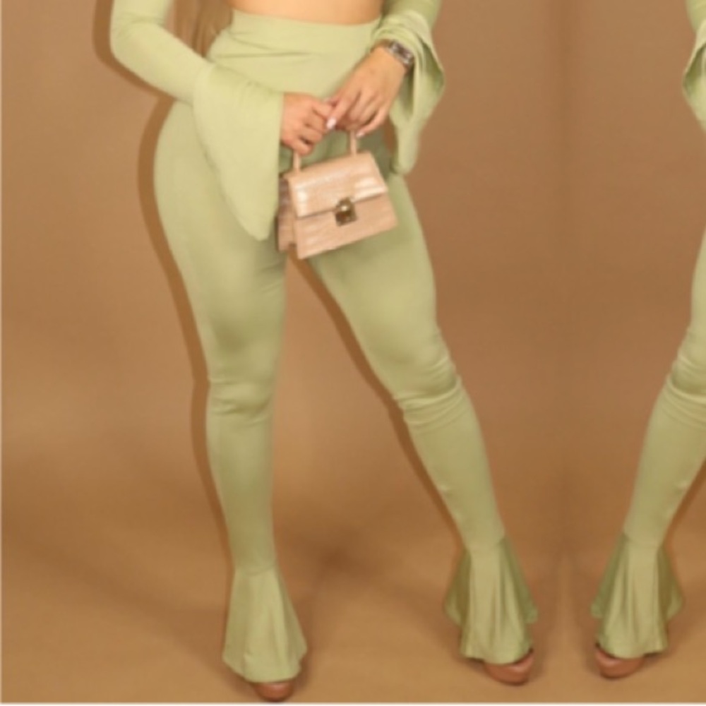All Green Bell Bottoms
